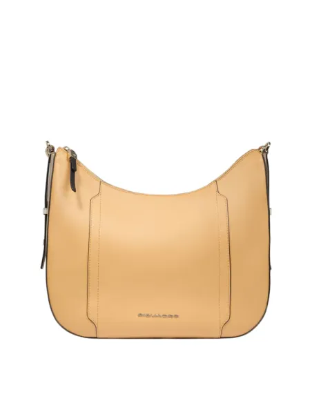 Piquadro Circle Umhängetasche aus Leder, gelb-beige