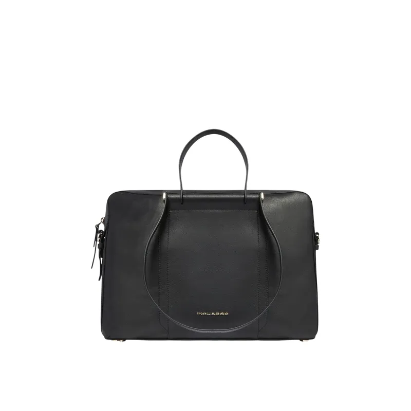 Piquadro Circle 15.6 Laptop-Ledertasche für Frauen, schwarz