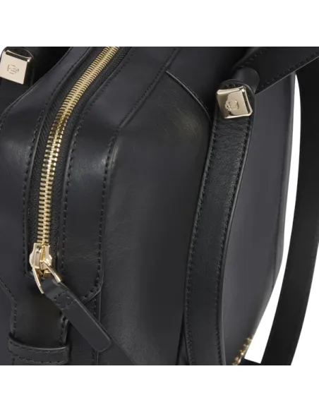 Piquadro Circle 15.6 laptop leather work bag for women, black