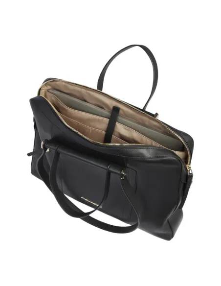 Piquadro Circle 15.6 laptop leather work bag for women, black