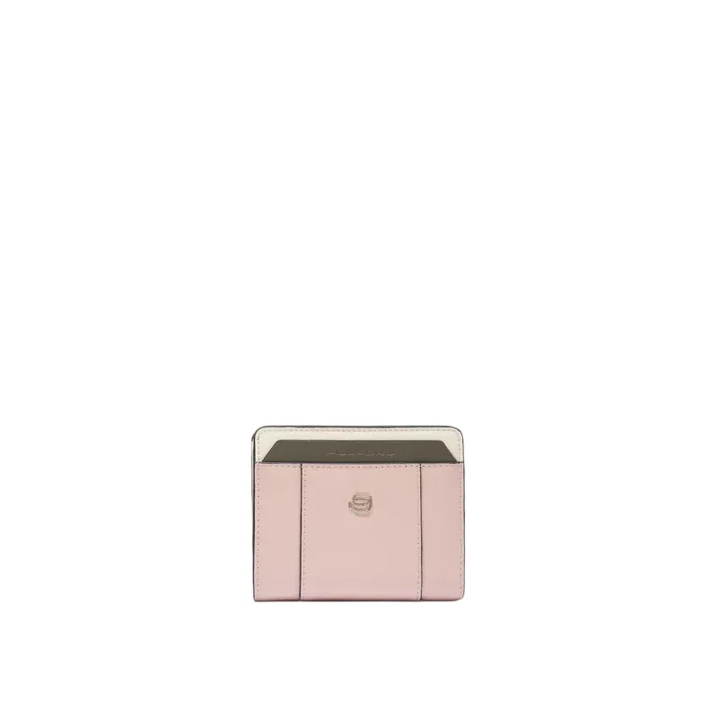 Portafogli donna piccolo con zip Piquadro Circle, rosa