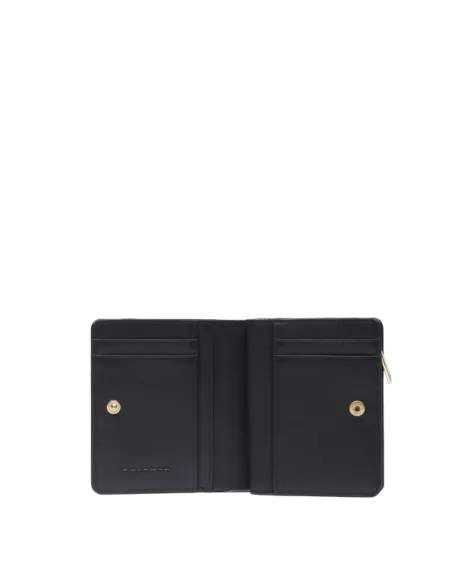 Portafogli donna piccolo con zip Piquadro Circle, nero