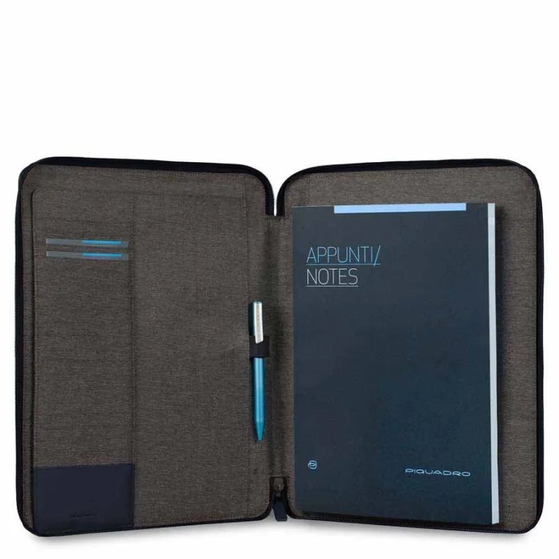 Piquadro Pulse Notizblockhalter aus Leder, blau 2