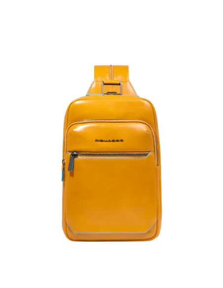 Piquadro Blue Square Mono-Sling bag/backpack, yellow