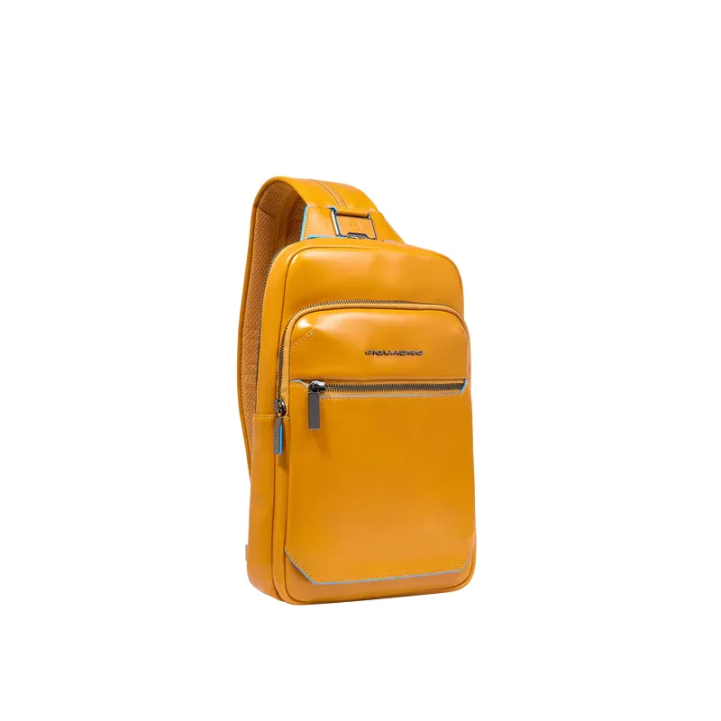 Piquadro Blue Square Mono-Sling bag/backpack, yellow 2