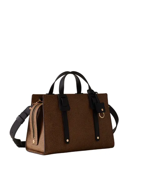 Borbonese Déjeuner handbag, op natural-black