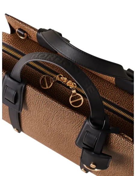 Borbonese Déjeuner Handtasche, op natur-schwarz