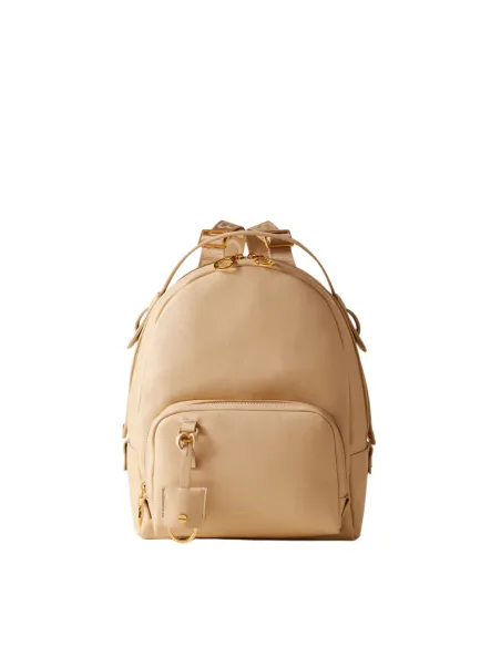 Borbonese Déjeuner Damen-Rucksack aus Leder, sand