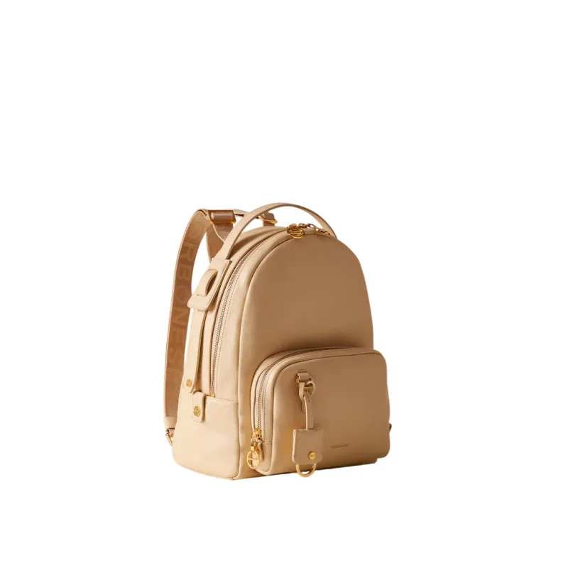 Borbonese Déjeuner Damen-Rucksack aus Leder, sand 2