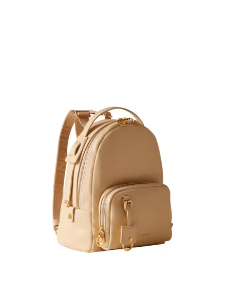 Borbonese Déjeuner leather women's backpack, sand