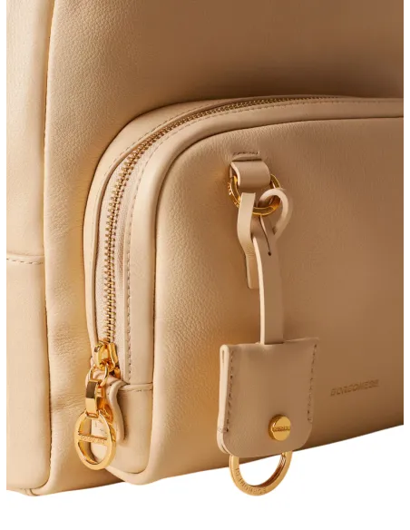 Borbonese Déjeuner Damen-Rucksack aus Leder, sand