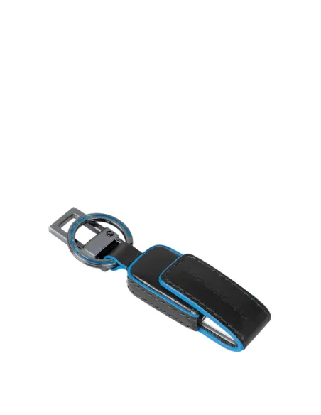 Piquadro Blue Square keychain with 256 GB USB stick, black