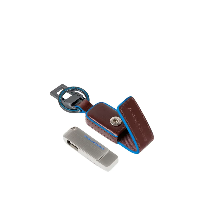 Piquadro Blue Square keychain with 256 GB USB stick, dark... 2