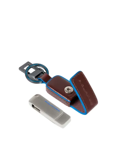 Piquadro Blue Square keychain with...