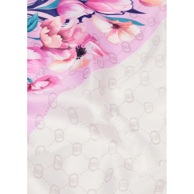 Liu Jo floral scarf with logo, pink 2