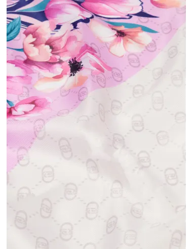 Liu Jo floral scarf with logo, pink