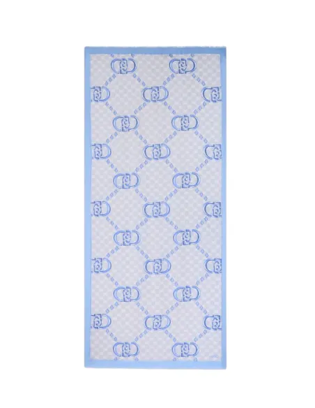 Liu Jo Stola mit Logo und geometrischen Motiven, hellblau