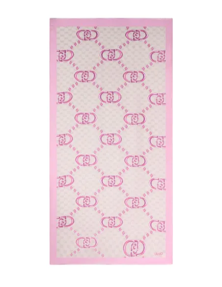 Stola Liu Jo con logo e motivi geometrici, bright candy