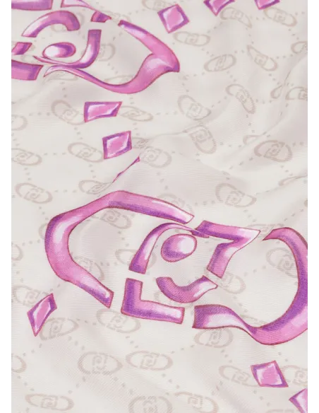 Liu Jo Stola mit Logo und geometrischen Motiven, bright candy