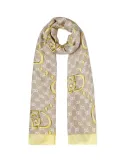 Liu Jo stole with logo and geometric patterns, yellow