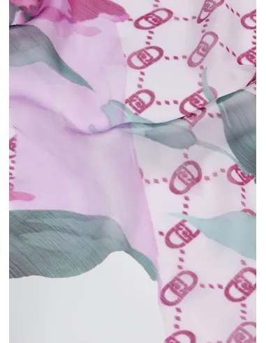 Liu Jo stole with logo, sangria