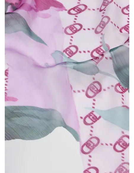 Liu Jo stole with logo, sangria