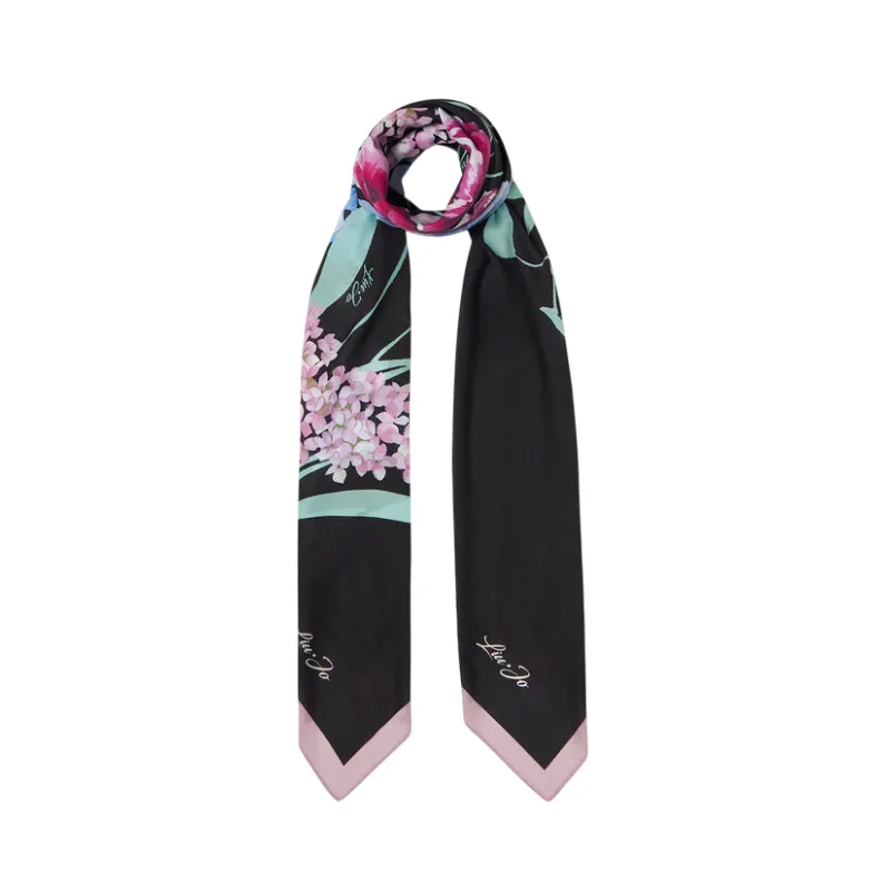 Liu Jo Schal schwarz mit Blumen