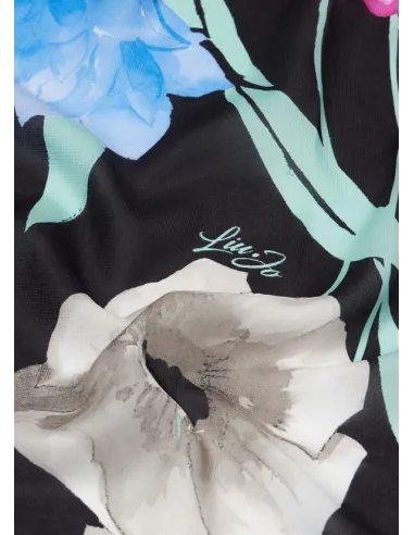 Liu Jo black scarf with flowers