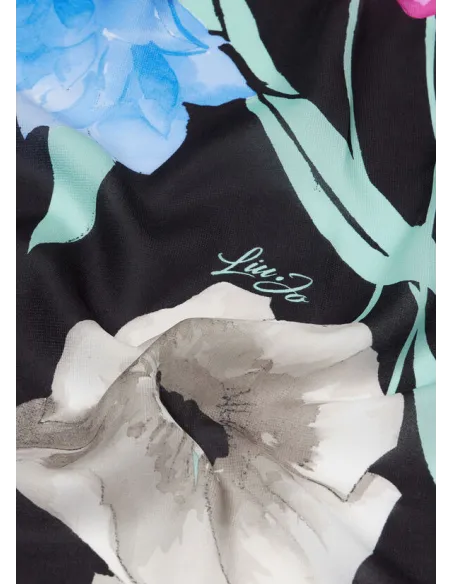 Liu Jo Schal schwarz mit Blumen