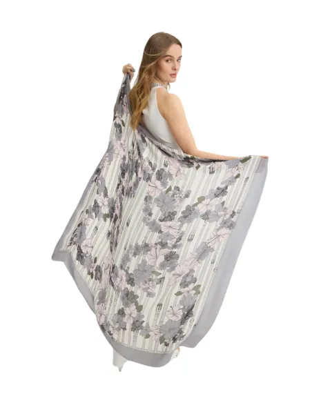 Foulard Liu Jo con disegni floreali, nero