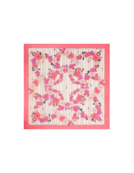 Foulard Liu Jo con disegni floreali, corallo