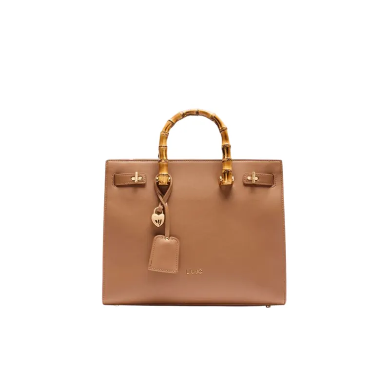 Borsa con manici effetto bamboo Liu Jo, marrone