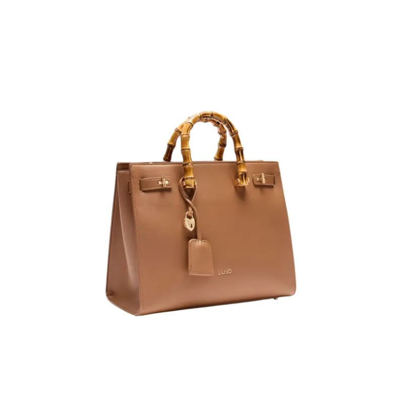 Borsa con manici effetto bamboo Liu Jo, marrone 2