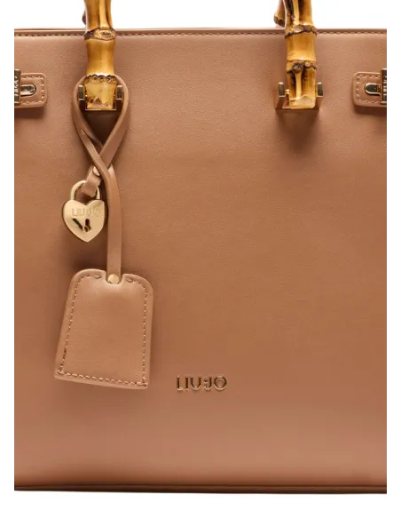 Liu Jo bag with handles in bamboo effect, brown