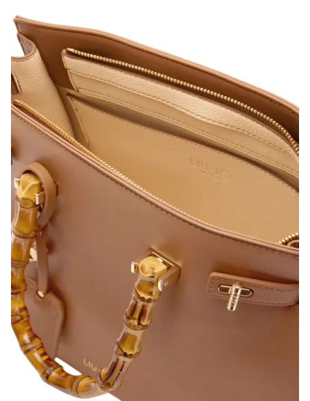 Liu Jo Tasche mit Griffen in Bambus-Optik, braun
