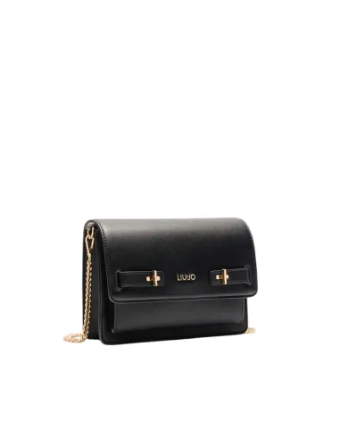Borsa a tracolla con patta Liu Jo, nera