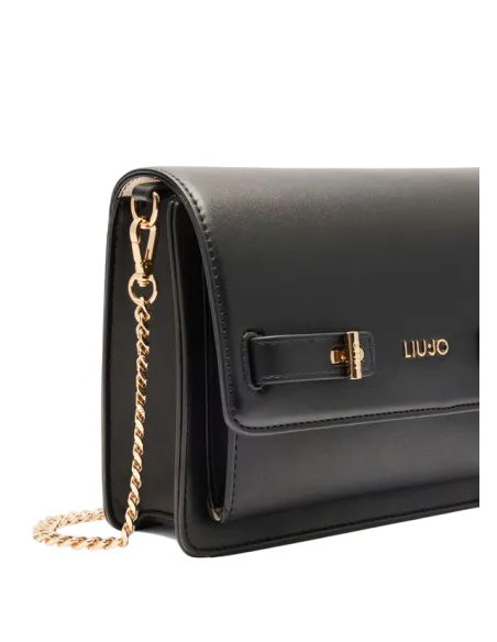 Borsa a tracolla con patta Liu Jo, nera