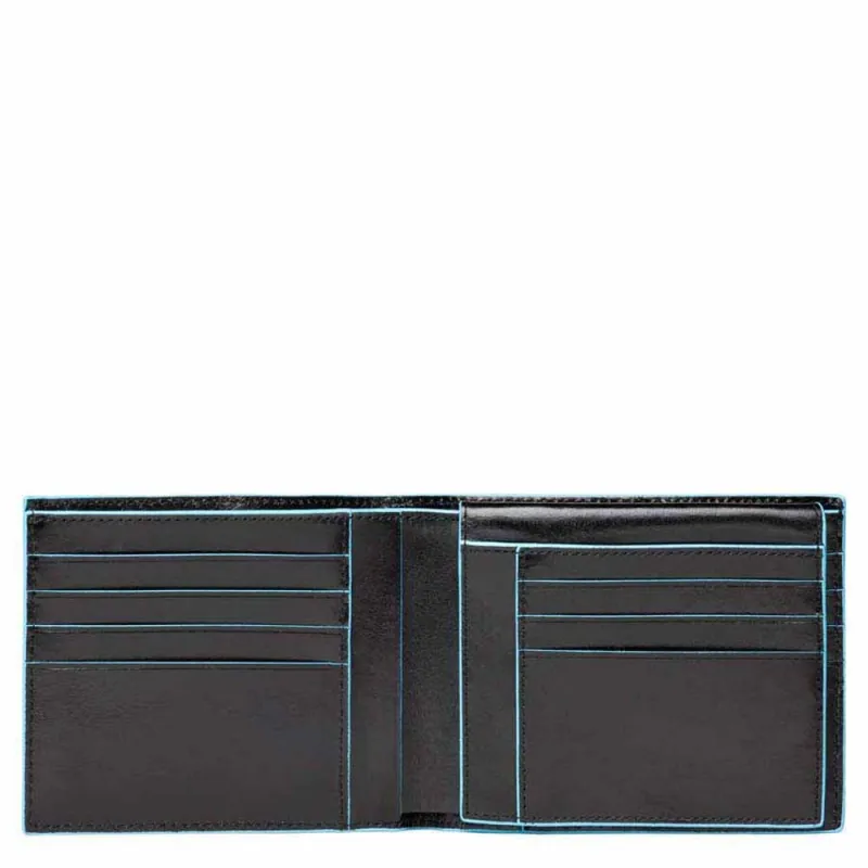 Piquadro Blue Square Men's wallet with coin case and...