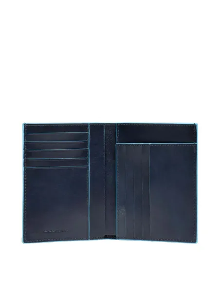 Piquadro Blue Square Buchgeldbörse mit RFID- Betrugsschutz, blau