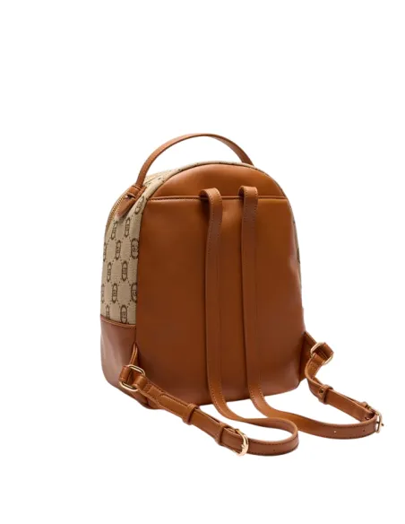 Zaino donna con logo Liu Jo, beige