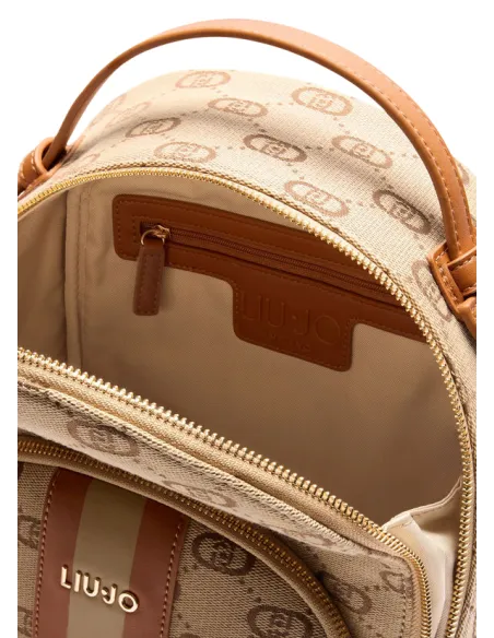 Zaino donna con logo Liu Jo, beige
