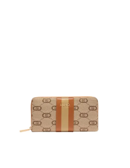 Portafogli donna con logo Liu Jo, beige