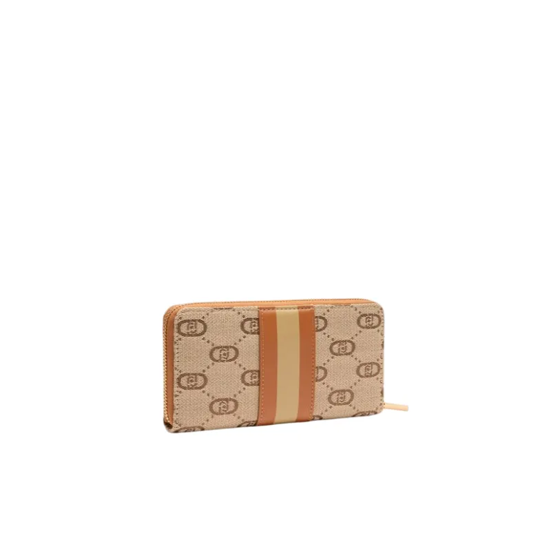 Portafogli donna con logo Liu Jo, beige 2