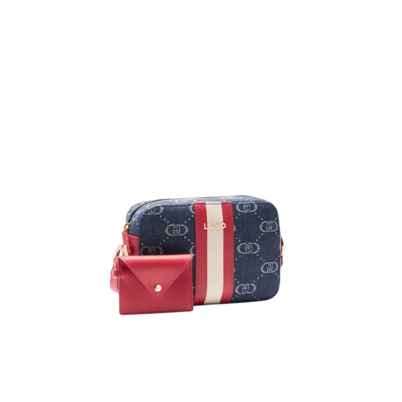 Liu Jo cross-body bag in jacquard fabric, blue denim 2