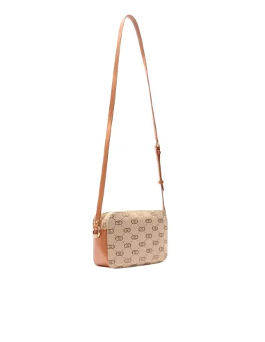 Borsa a tracolla con logo Liu Jo, beige