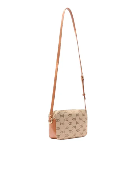 Borsa a tracolla con logo Liu Jo, beige