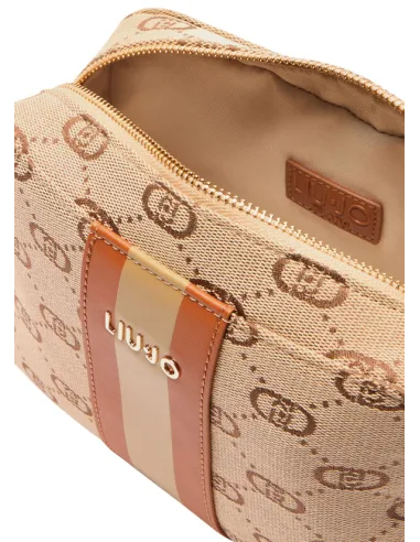 Borsa a tracolla con logo Liu Jo, beige