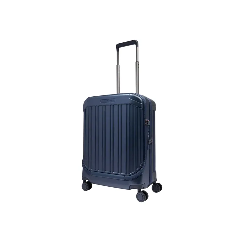 Trolley Piquadro con tasca frontale, blu 2