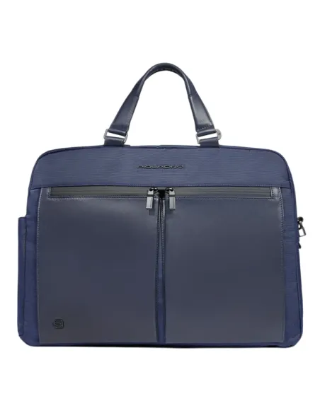 Piquadro Orion two-compartment 15.6 laptop briefcase, blue