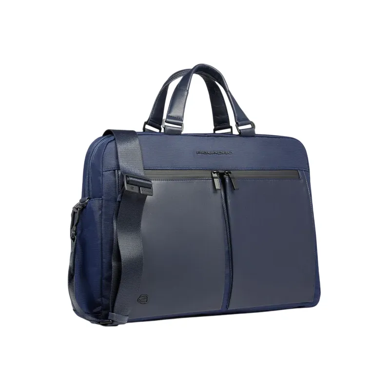 Piquadro Orion two-compartment 15.6 laptop briefcase, blue 2